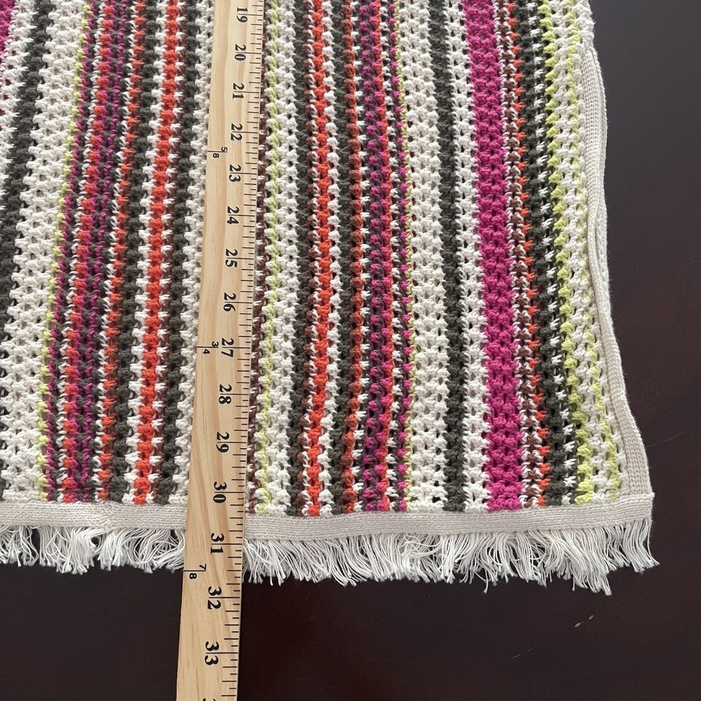NWT Cotton Crochet Open Knit Midi Skirt Sz M Fringe Slit Festival Beach Cover Up - Picture 9 of 9